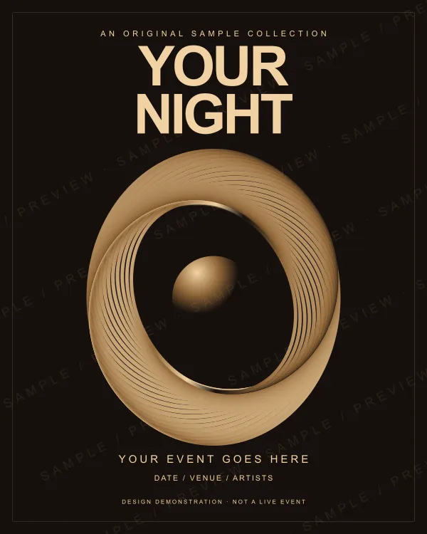 YOUR NIGHT — Luxury event flyer, sample artwork
