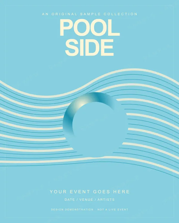 POOL SIDE — Clean, Tropical event flyer, sample artwork
